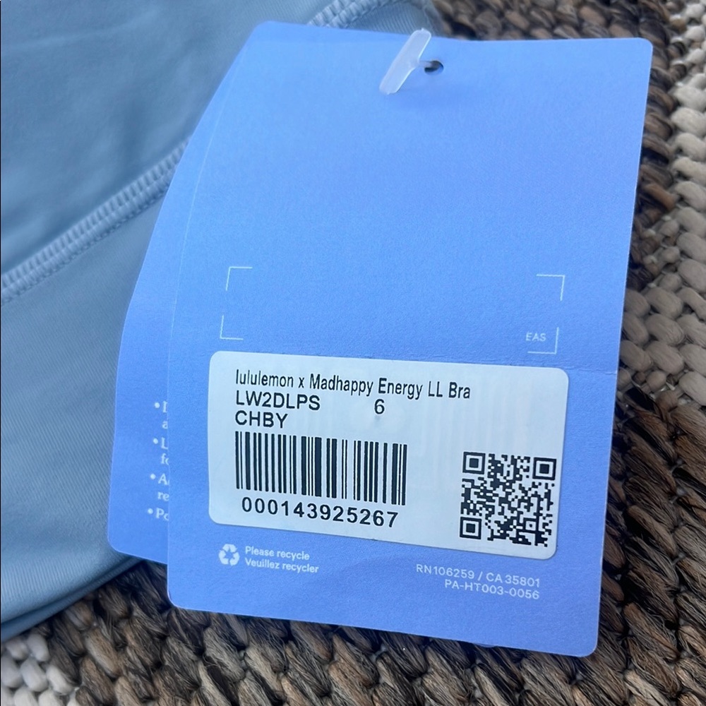 Lululemon x Madhappy Energy Light Blue Sports Bra - Picture 2 of 7
